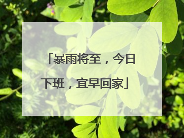 暴雨将至，今日下班，宜早回家