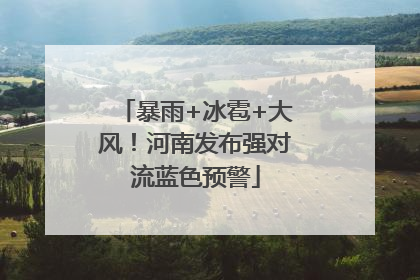 暴雨+冰雹+大风！河南发布强对流蓝色预警