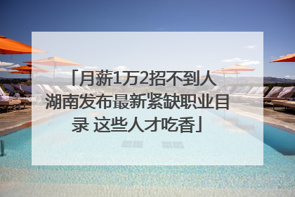 月薪1万2招不到人 湖南发布最新紧缺职业目录 这些人才吃香