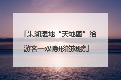 朱湖湿地“天地图”给游客一双隐形的翅膀