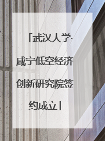 武汉大学·咸宁低空经济创新研究院签约成立
