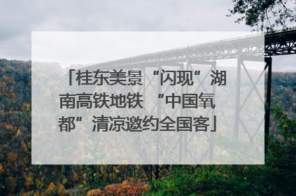桂东美景“闪现”湖南高铁地铁 “中国氧都”清凉邀约全国客