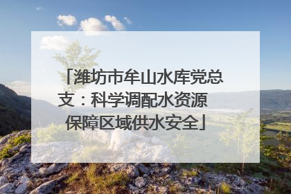 潍坊市牟山水库党总支：科学调配水资源 保障区域供水安全