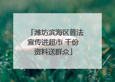 潍坊滨海区普法宣传进超市 千份资料送群众
