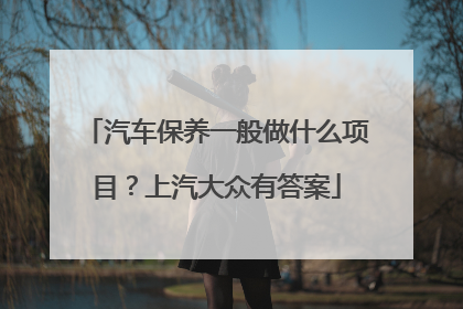 汽车保养一般做什么项目？上汽大众有答案