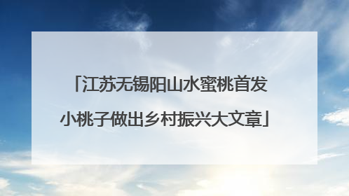 江苏无锡阳山水蜜桃首发 小桃子做出乡村振兴大文章