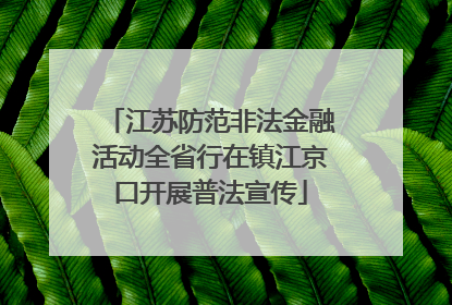 江苏防范非法金融活动全省行在镇江京口开展普法宣传