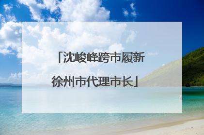 沈峻峰跨市履新徐州市代理市长