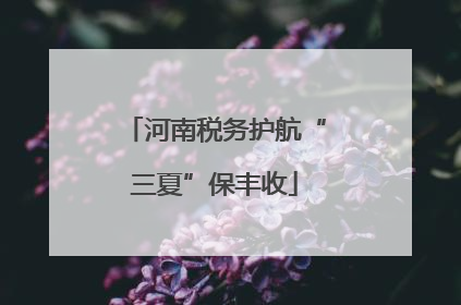 河南税务护航“三夏”保丰收