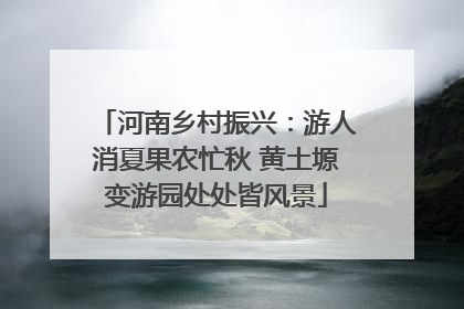 河南乡村振兴：游人消夏果农忙秋 黄土塬变游园处处皆风景