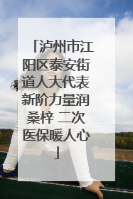 泸州市江阳区泰安街道人大代表新阶力量润桑梓 二次医保暖人心