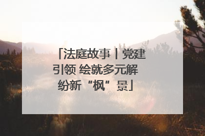 法庭故事丨党建引领 绘就多元解纷新“枫”景