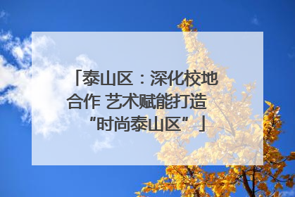 泰山区：深化校地合作 艺术赋能打造“时尚泰山区”