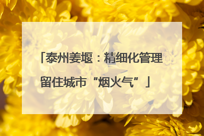 泰州姜堰：精细化管理留住城市“烟火气”
