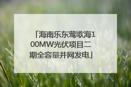 海南乐东莺歌海100MW光伏项目二期全容量并网发电