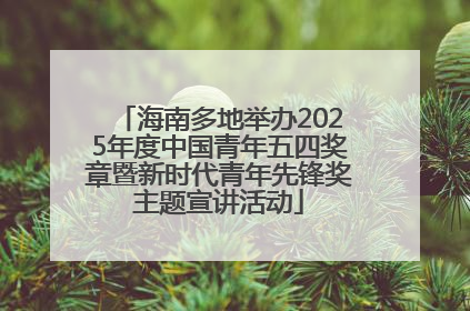 海南多地举办2025年度中国青年五四奖章暨新时代青年先锋奖主题宣讲活动