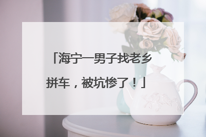 海宁一男子找老乡拼车，被坑惨了！