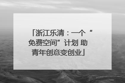 浙江乐清：一个“免费空间”计划 助青年创意变创业