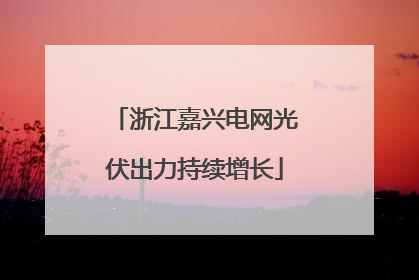 浙江嘉兴电网光伏出力持续增长