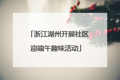 浙江湖州开展社区迎端午趣味活动