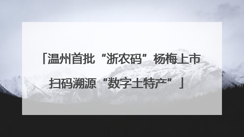 温州首批“浙农码”杨梅上市 扫码溯源“数字土特产”