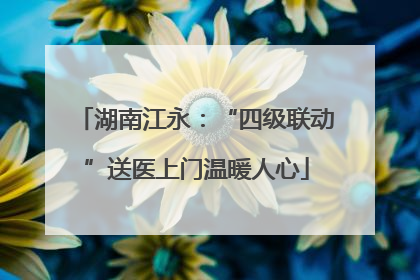 湖南江永：“四级联动”送医上门温暖人心