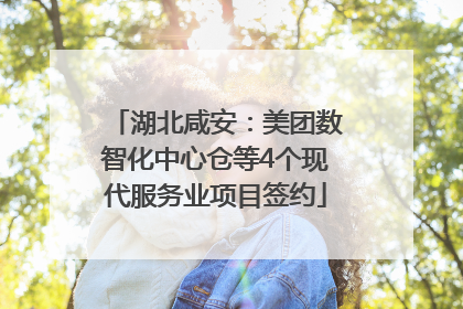 湖北咸安：美团数智化中心仓等4个现代服务业项目签约