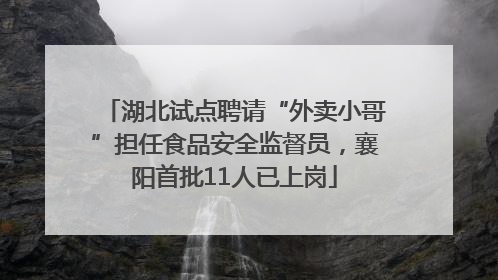 湖北试点聘请“外卖小哥”担任食品安全监督员，襄阳首批11人已上岗