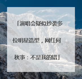 演唱会疑似抄袭多位明星造型，网红何秋亊：不是我的错