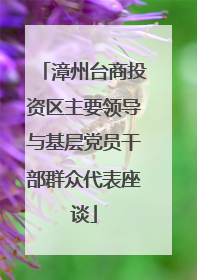 漳州台商投资区主要领导与基层党员干部群众代表座谈