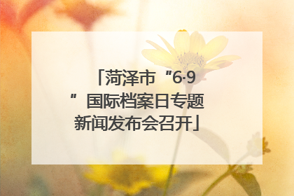菏泽市“6·9”国际档案日专题新闻发布会召开