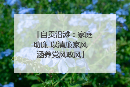 自贡沿滩：家庭助廉 以清廉家风涵养党风政风