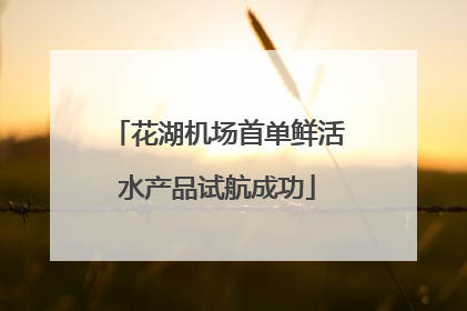 花湖机场首单鲜活水产品试航成功