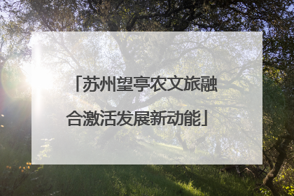 苏州望亭农文旅融合激活发展新动能