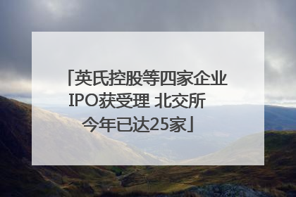 英氏控股等四家企业IPO获受理 北交所今年已达25家