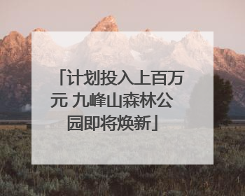 计划投入上百万元 九峰山森林公园即将焕新