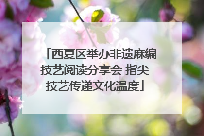 西夏区举办非遗麻编技艺阅读分享会 指尖技艺传递文化温度