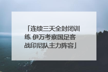 连续三天全封闭训练 伊万考察国足客战印尼队主力阵容