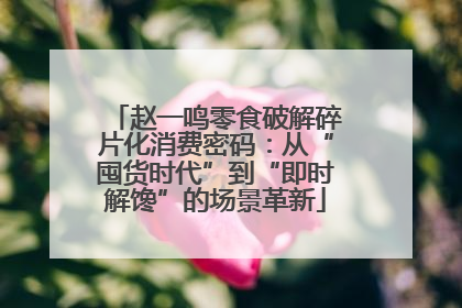 赵一鸣零食破解碎片化消费密码：从“囤货时代”到“即时解馋”的场景革新