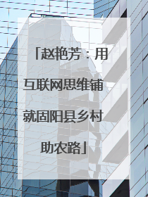 赵艳芳：用互联网思维铺就固阳县乡村助农路