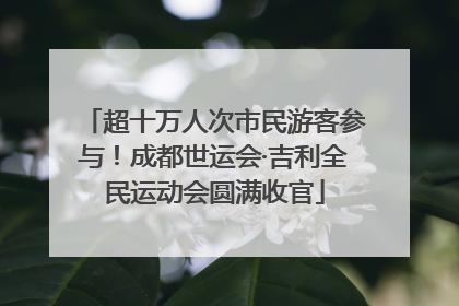 超十万人次市民游客参与！成都世运会·吉利全民运动会圆满收官
