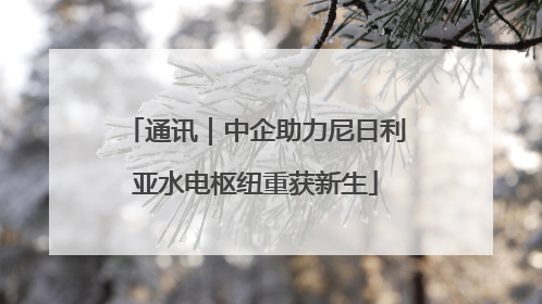 通讯｜中企助力尼日利亚水电枢纽重获新生