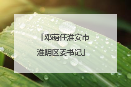 邓萌任淮安市淮阴区委书记