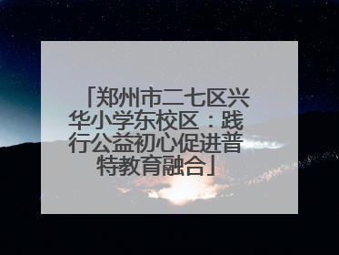 郑州市二七区兴华小学东校区：践行公益初心促进普特教育融合