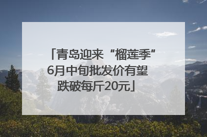 青岛迎来“榴莲季” 6月中旬批发价有望跌破每斤20元