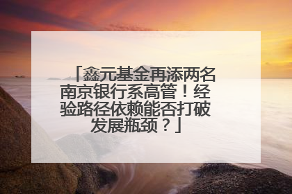 鑫元基金再添两名南京银行系高管！经验路径依赖能否打破发展瓶颈？
