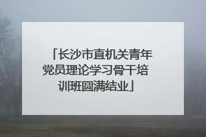 长沙市直机关青年党员理论学习骨干培训班圆满结业