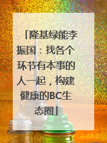 隆基绿能李振国：找各个环节有本事的人一起，构建健康的BC生态圈