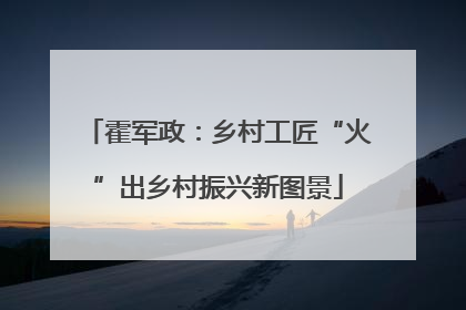 霍军政：乡村工匠“火”出乡村振兴新图景