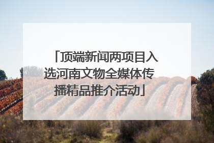 顶端新闻两项目入选河南文物全媒体传播精品推介活动